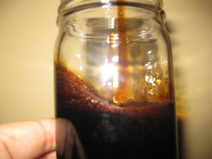 Reduced balsamic coating the jar